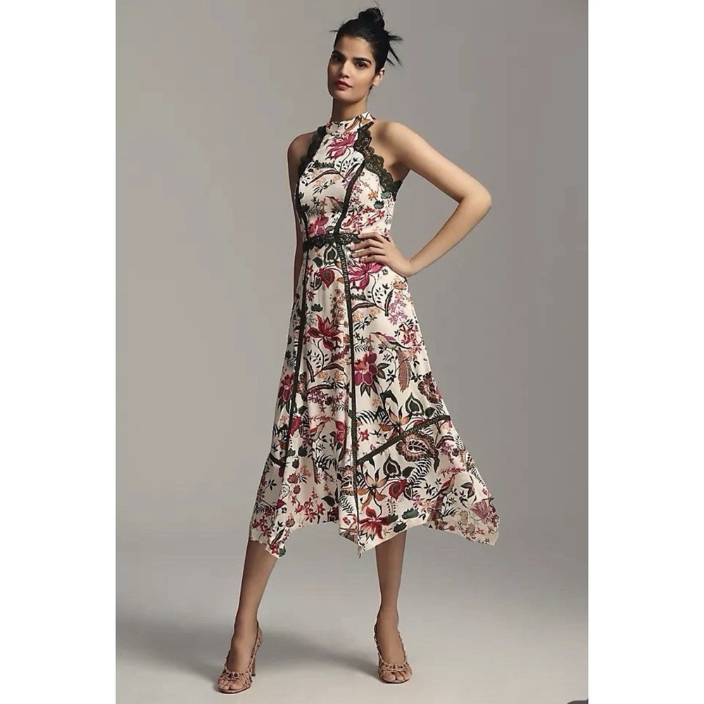 By Anthropologie Lace-Trim A-Line Dress Size 6